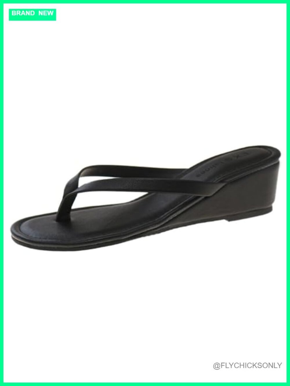 Faux Leather Wedge Flip Flops with Arch Support Slip On Thong Sandals